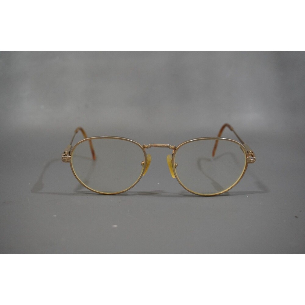 Vintage Polo Ralph Lauren Classic Oval Eyeglasses Engraved Gold Frames Italy Vtg